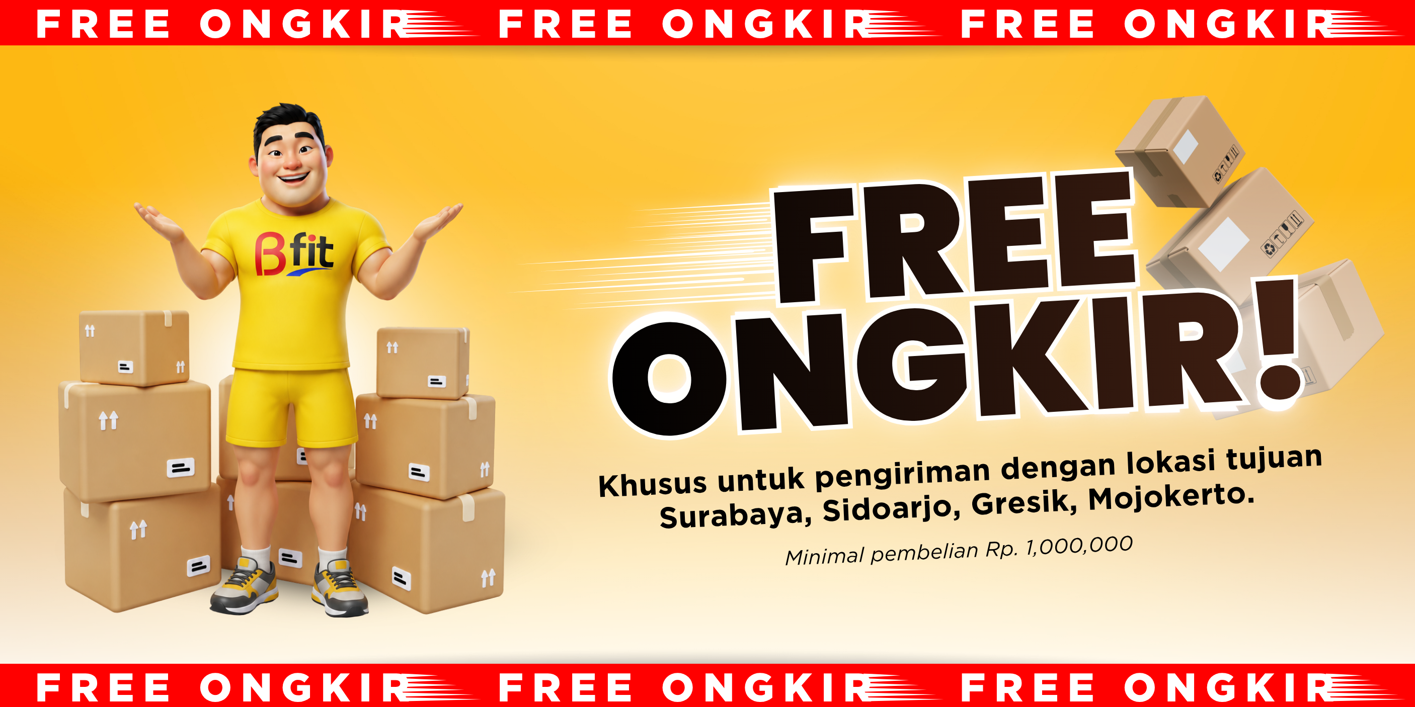 FREE Ongkir Surabaya Sidoarjo Gresik Mojokerto
